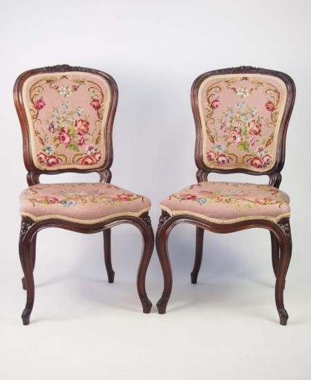 Pair C19th Fremch Rosewood Chairs