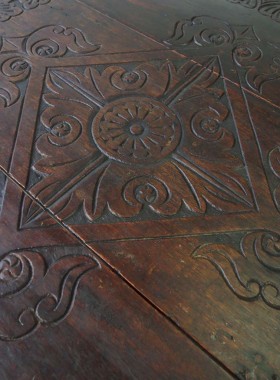 Antique Carved Oak Gate Leg Table
