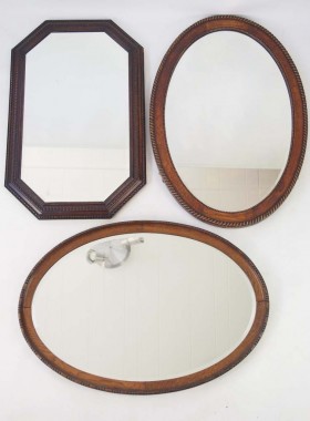 Collection 3 Vintage Oak Mirrors