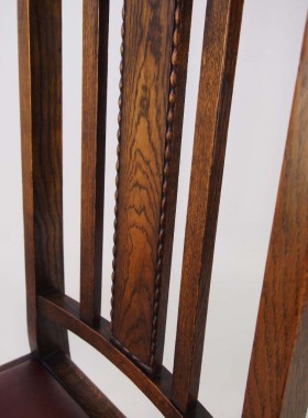 Set 4 Vintage Oak Dining Chairs