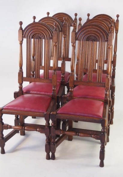 Set 6 Antique Liberty & Co Lochlevan Oak Chairs