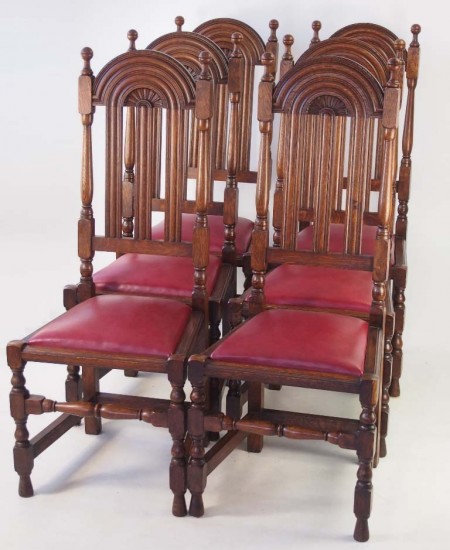 Set 6 Antique Liberty & Co Lochlevan Oak Chairs