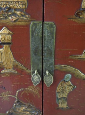 Red Chinoiserie Cabinet