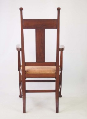 Arts Crafts Mahogany Inlaid Chair