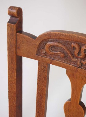 His and Hers Oak Arts Crafts Chairs
