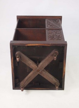 Antique Arts Crafts Oak Revolving Bookcase
