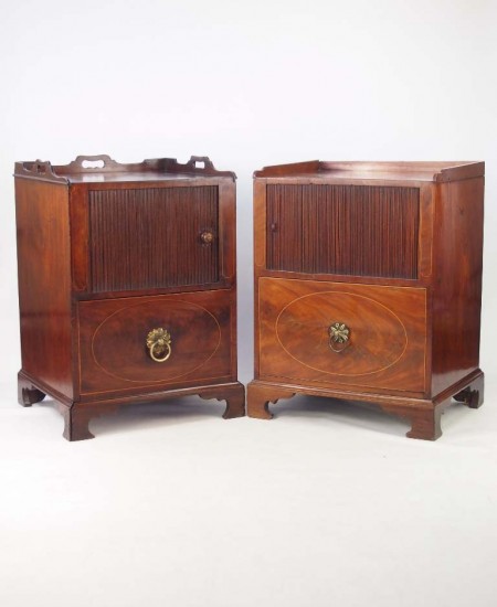 Pair Regency Mahogany Bedside Cabinets