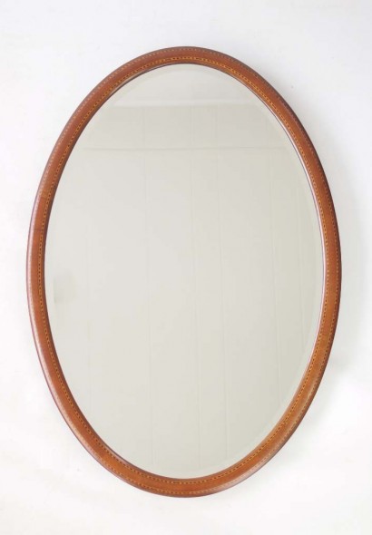 Ewdardian Mahogany Inlaid Oavl Mirror