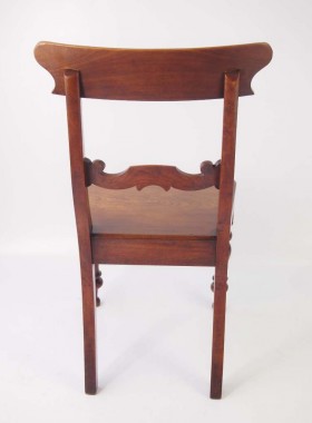 A stylish pair of antique Victorian kitchen chairs or hall chairs.