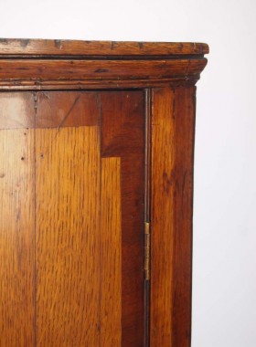 Small George III Oak Bow Front Corner Cupboard