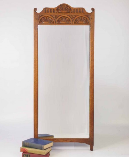 Vintage Rectangular Oak Wall Mirror