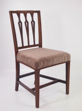 Pair Mahogany Inlaid Edwardian Side Chairs