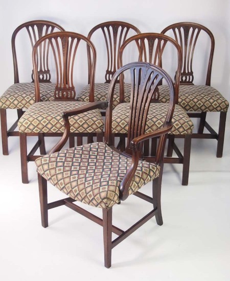 Set 6 Georgian Mahogany Dining Chairs