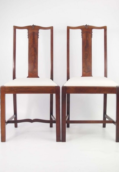 Pair Edwardian Mahogany Side Chairs