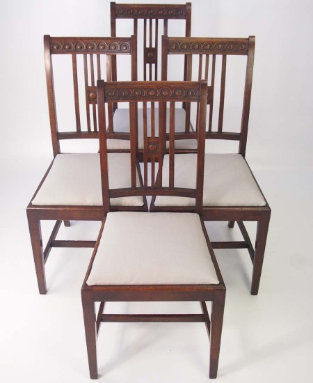 Set 4 Vintage Oak Chairs