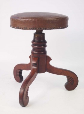 Antique Rise and Fall Piano Stool