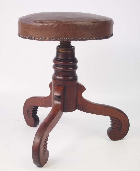 Antique Rise and Fall Piano Stool