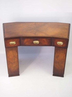 Small Art Deco Walnut Pedestal Desk