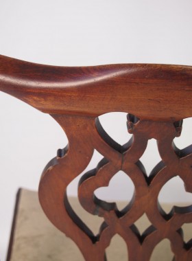 Antique Georgian Mahogany Chippendale Desk Chair