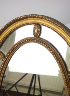 Edwardian Gilt Framed Oval Wall Mirror