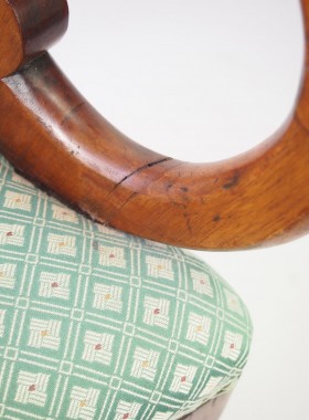 Antique Victorian Scroll Arm Desk Chair