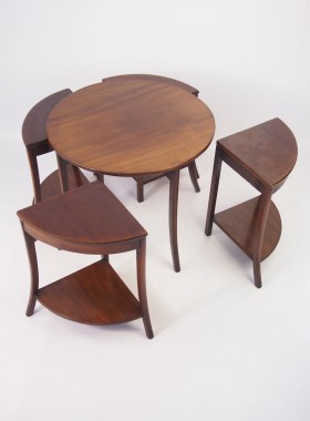 Art Deco Quintetto Mahogany Nest of Tables