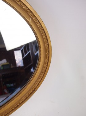 Large Edwardian Oval Gilt Mirror