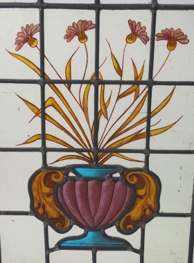 Edwardian Stained Glass Fire Screen