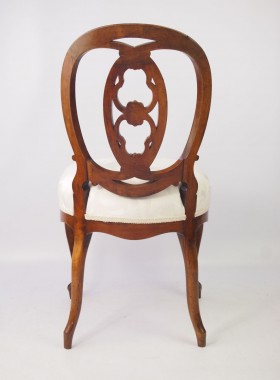 Antique French Walnut Balloon Back Chair