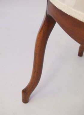 Antique French Walnut Balloon Back Chair