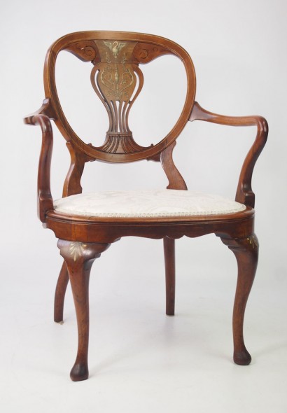 Victorian Rosewood and Inlaid Armchair