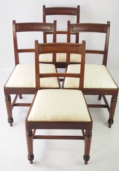 Set 4 Georgian Mahogany Dining Chairs