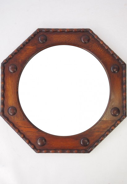 Octagonal Oak Hall Mirror