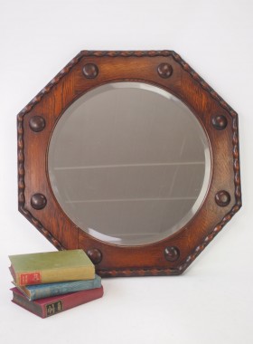 Octagonal Oak Hall Mirror