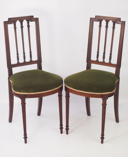 Pair Small Antique French Bedroom Chairs