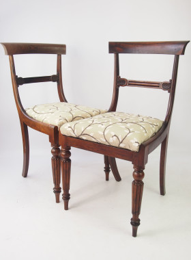 Pair Antique Rosewood Side Chairs