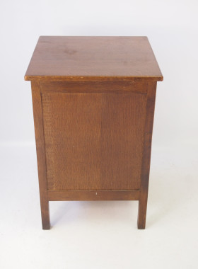 Vintage Oak Tambour Front Filing Cabinet