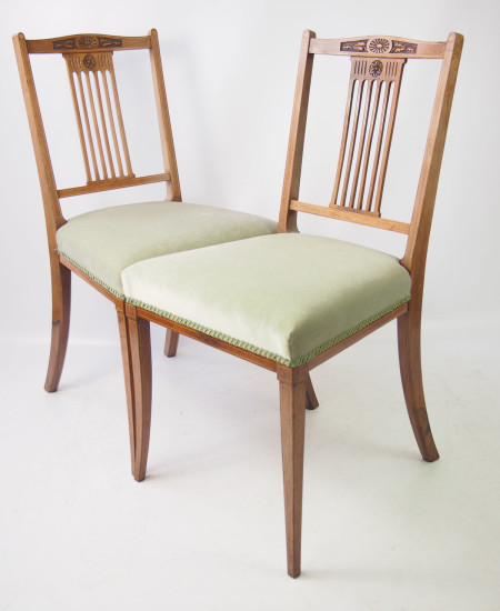 Pair Edwardian Rosewood Chairs