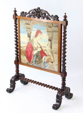 Large Victorian Rosewood Fire Screen