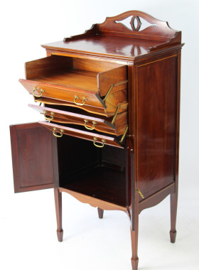 Edwardian Mahogany & Inlaid Music Cabinet