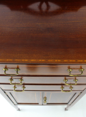 Edwardian Mahogany & Inlaid Music Cabinet