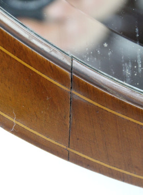 Edwardian Mahogany & Inlaid Oval Mirror