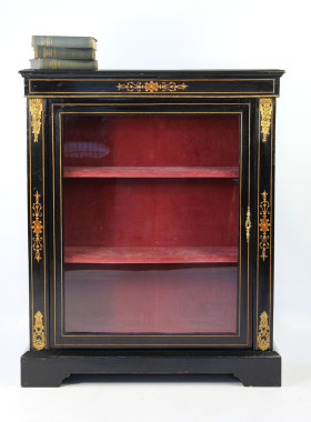 Ebonised and Inlaid Victorian Pier Cabinet