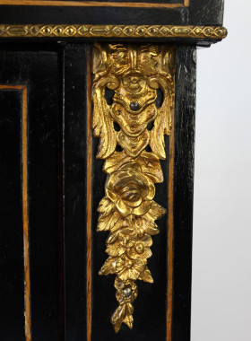 Ebonised and Inlaid Victorian Pier Cabinet