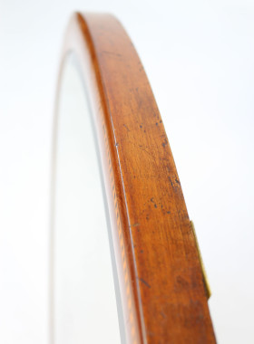 Edwardian Mahogany Oval Inlaid Mirror