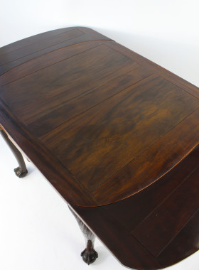 1920s Mahogany Drawer Leaf Dining Table