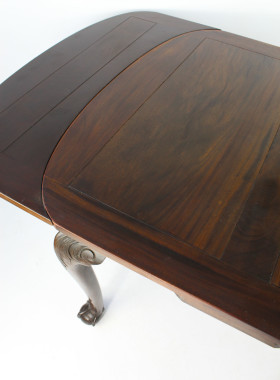 1920s Mahogany Drawer Leaf Dining Table