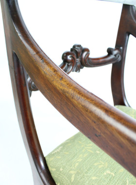 Victorian Mahogany Scroll Arm Desk Chair
