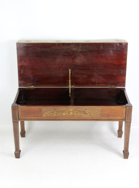 Victorian Inlaid Duet Piano Stool