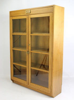 Tall Vintage Oak Bookcase